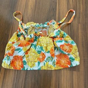 Zara Kids Floral Top - Yellow and Orange